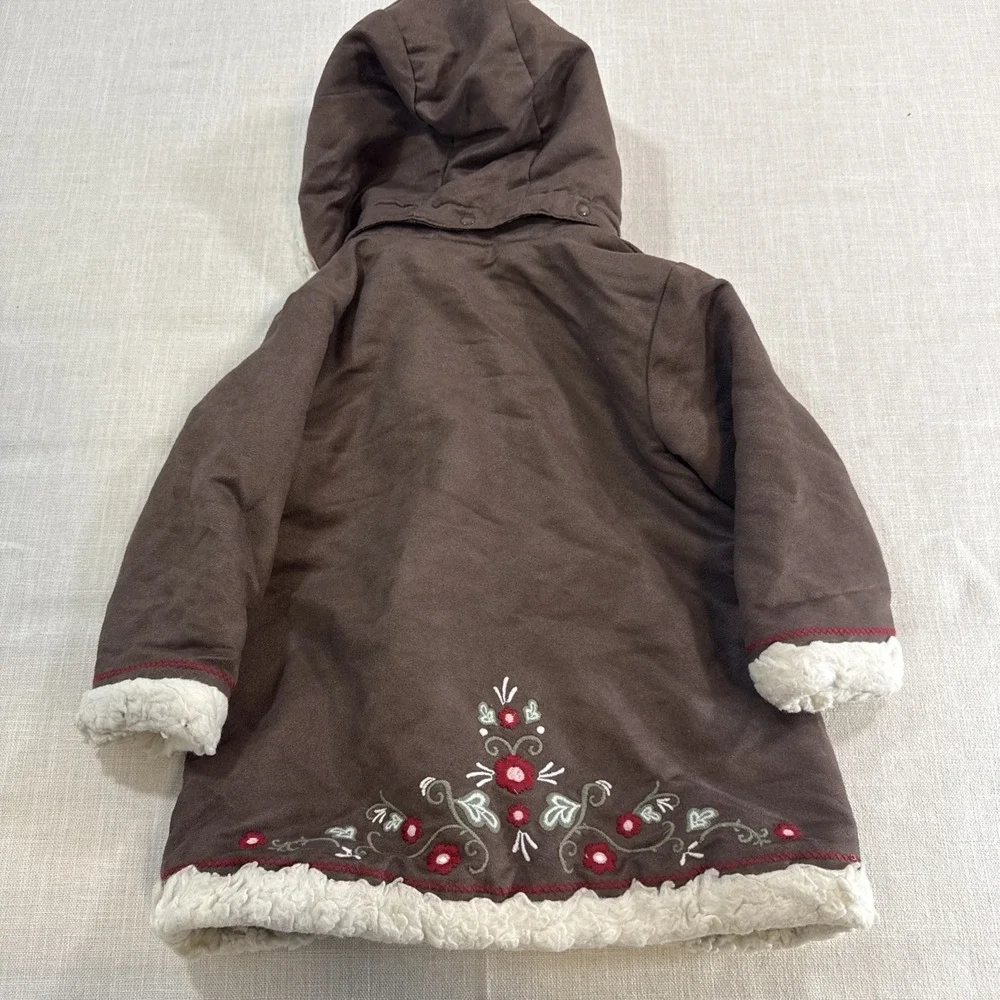 Phoebe Buffay Inspired Baby Faux Suede Coat 12–18M Brown Sherpa Trim Cottagecore